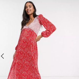 ASOS DESIGN Plisse Midi Dress